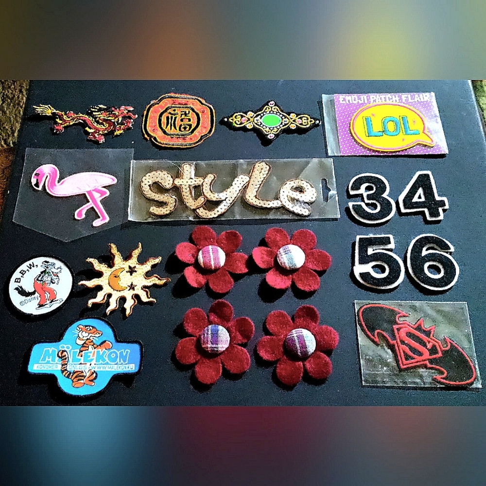 NEW (25x) Random Patches/Emblems/Appliqués! Various Sizes. Sew-On & Iron-On